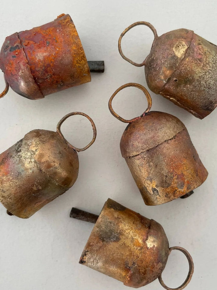 Fort & Field 1 3/4" Rustic Little Rounded Top Tin Brass Finish Bell | Twentyseven Toronto