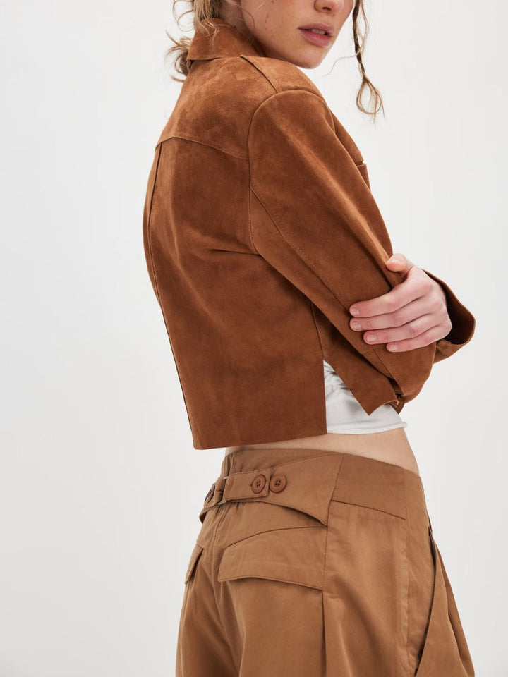 Free People Buckle Back Trousers in Tobacco Combo | Twentyseven Toronto