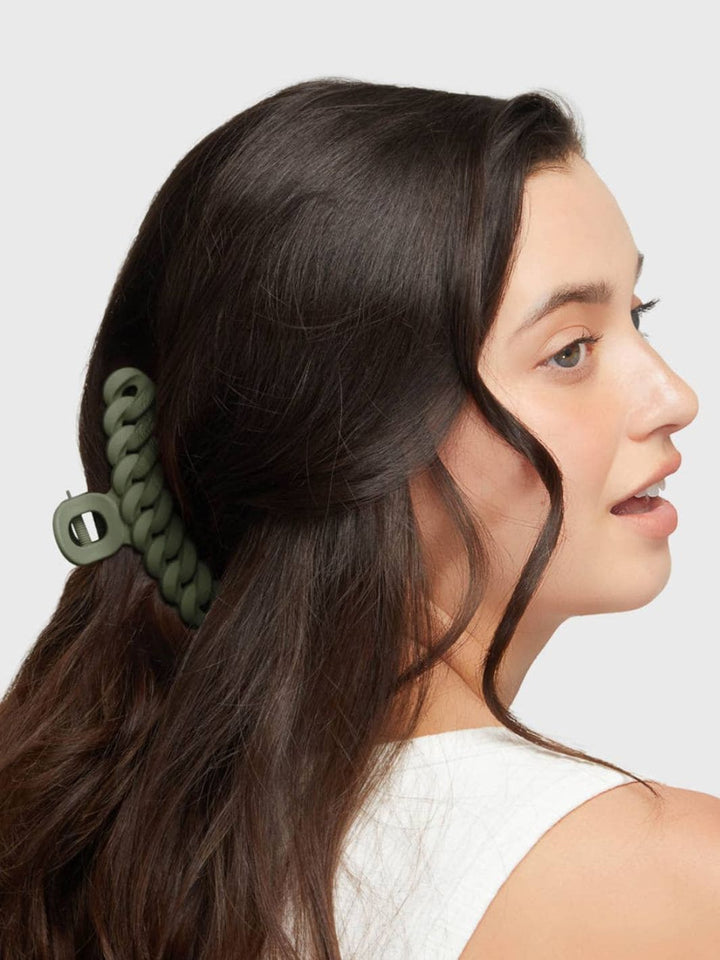 KITSCH Eco-friendly Chain Claw Clip 3pc Set - Black/Moss | Twentyseven Toronto