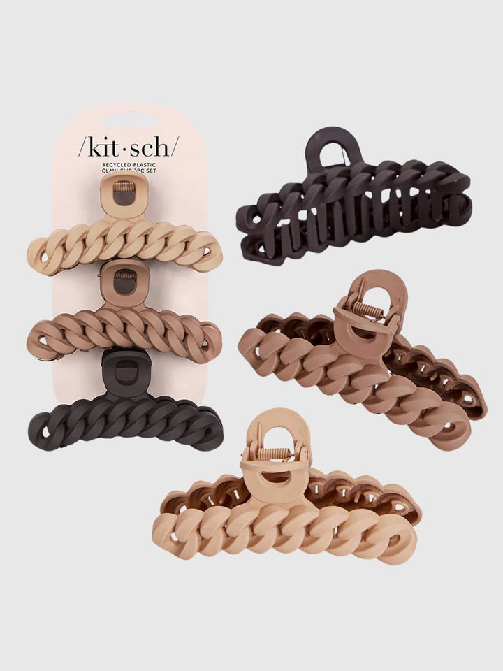 KITSCH Eco-friendly Chain 3pcs Claw Clip Set - Neutral | Twentyseven Toronto