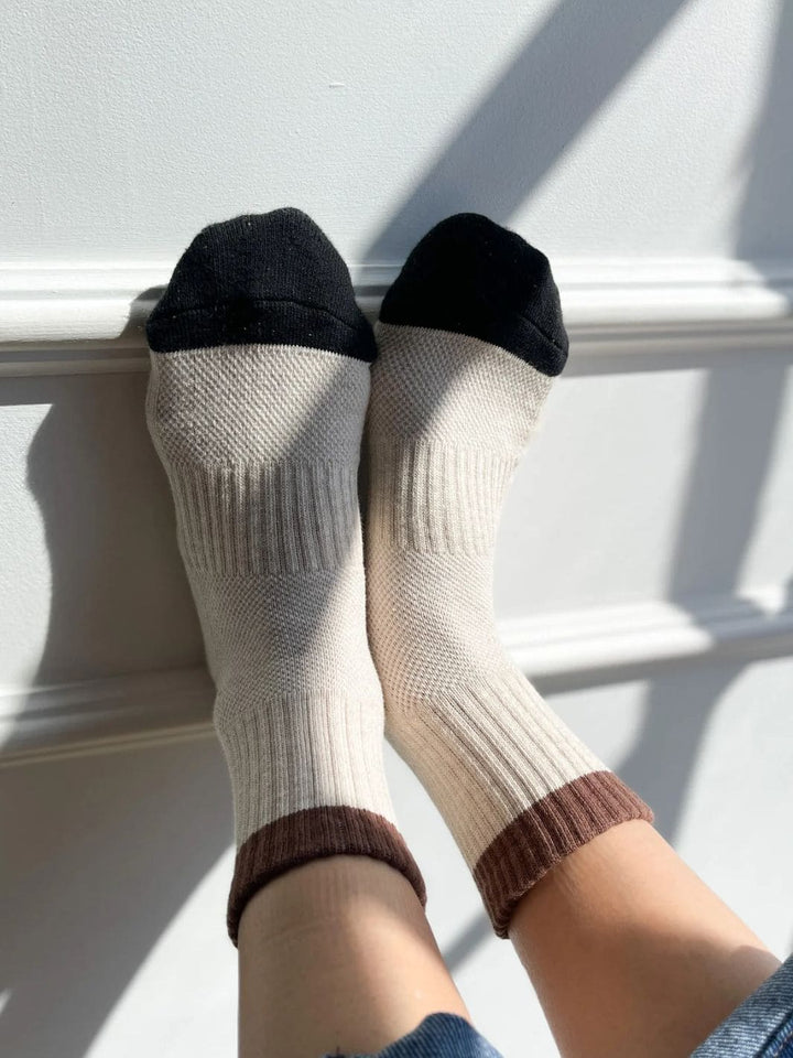 Le Bon Shoppe Color Block Girlfriend Socks in Black Coffee | Twentyseven Toronto