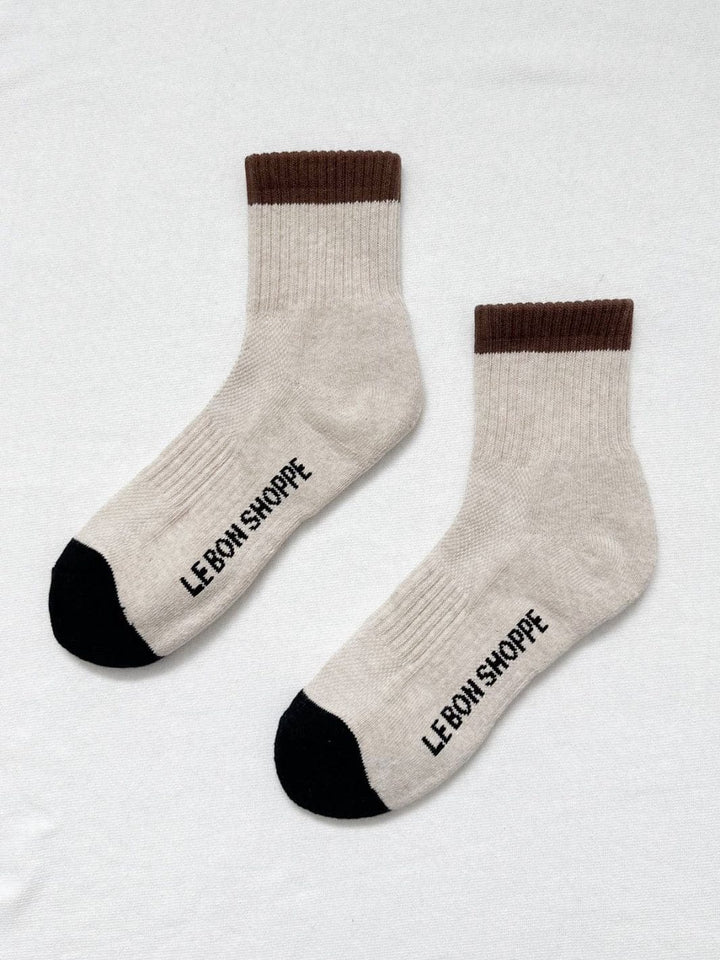 Le Bon Shoppe Color Block Girlfriend Socks in Black Coffee | Twentyseven Toronto