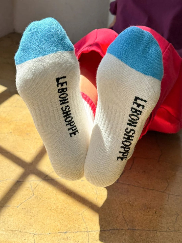 Le Bon Shoppe Color Block Girlfriend Socks in Blue Red | Twentyseven Toronto