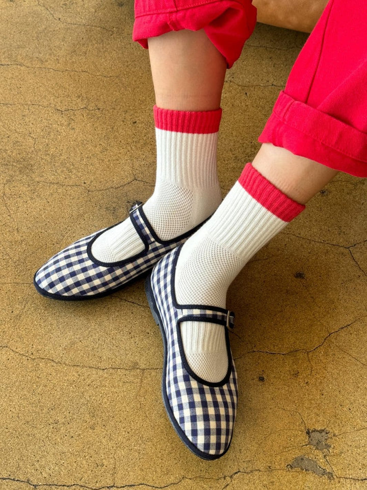 Le Bon Shoppe Color Block Girlfriend Socks in Blue Red | Twentyseven Toronto