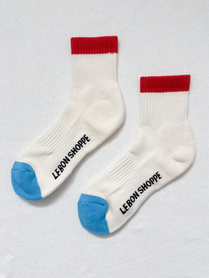 Le Bon Shoppe Color Block Girlfriend Socks in Blue Red | Twentyseven Toronto
