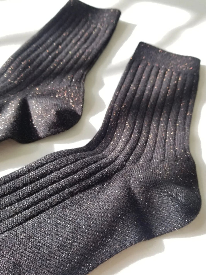 Le Bon Shoppe Her Socks (MODAL Lurex) - Copper Black | Twentyseven Toronto