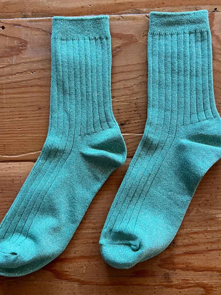 Le Bon Shoppe Her Socks (MODAL Lurex) - Jade Glitter | Twentyseven Toronto