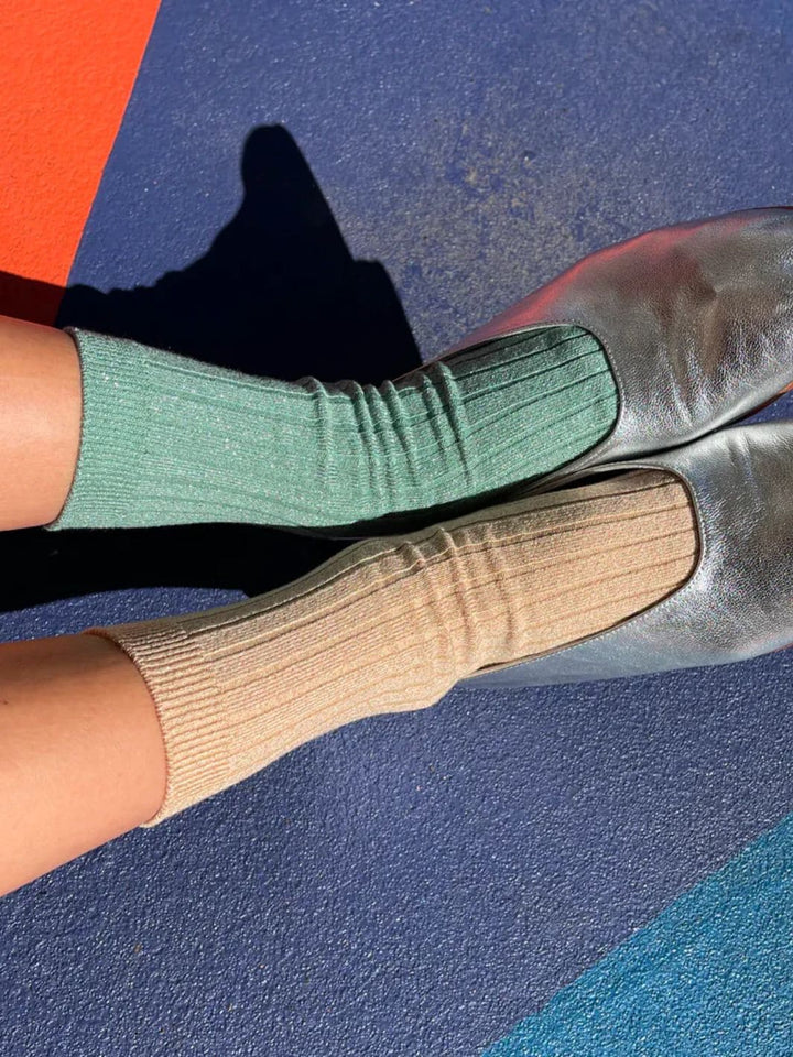 Le Bon Shoppe Her Socks (MODAL Lurex) - Jade Glitter | Twentyseven Toronto