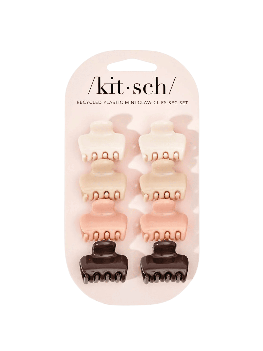KITSCH Recycled Plastic Mini Cloud Claw Clips 8pc Set in Rosewood