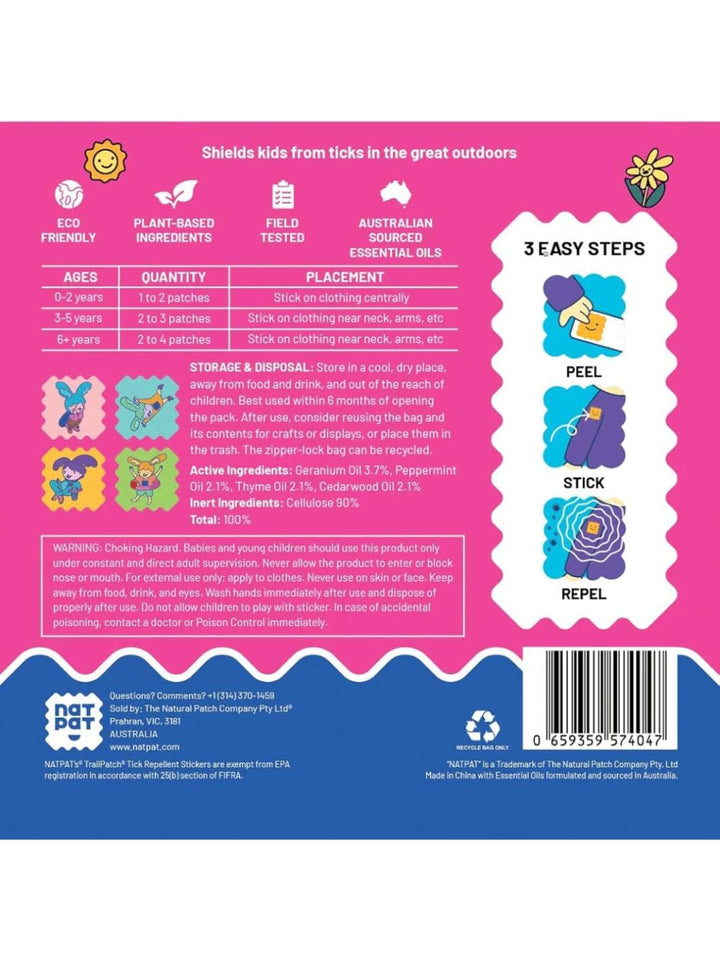NATPAT Trailpatch - Tick Repellent Stickers for Kids | Twentyseven Toronto
