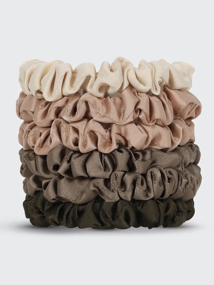 KITSCH Ultra Petite Satin Scrunchies 6pc - Eucalyptus | Twentyseven Toronto