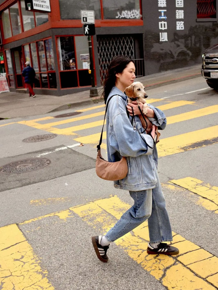 BAGGU Small Nylon Crescent Bag in Cocoa | Twentyseven Toronto