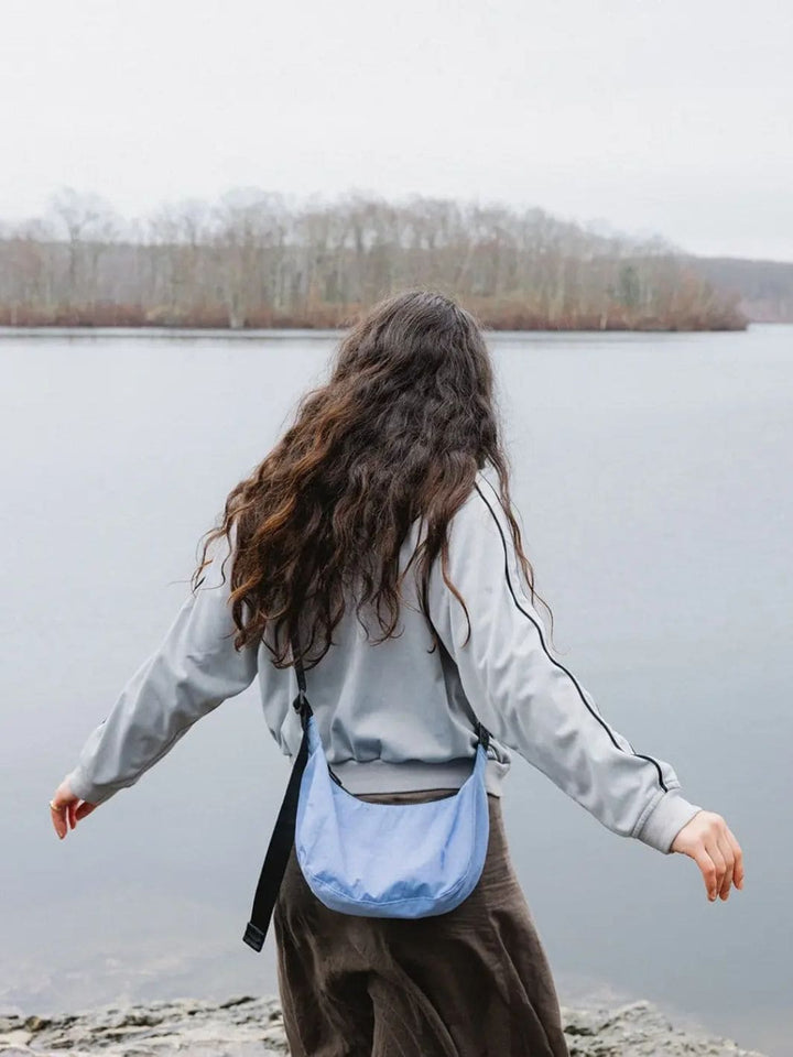 BAGGU Small Nylon Crescent Bag in Cornflower | Twentyseven Toronto