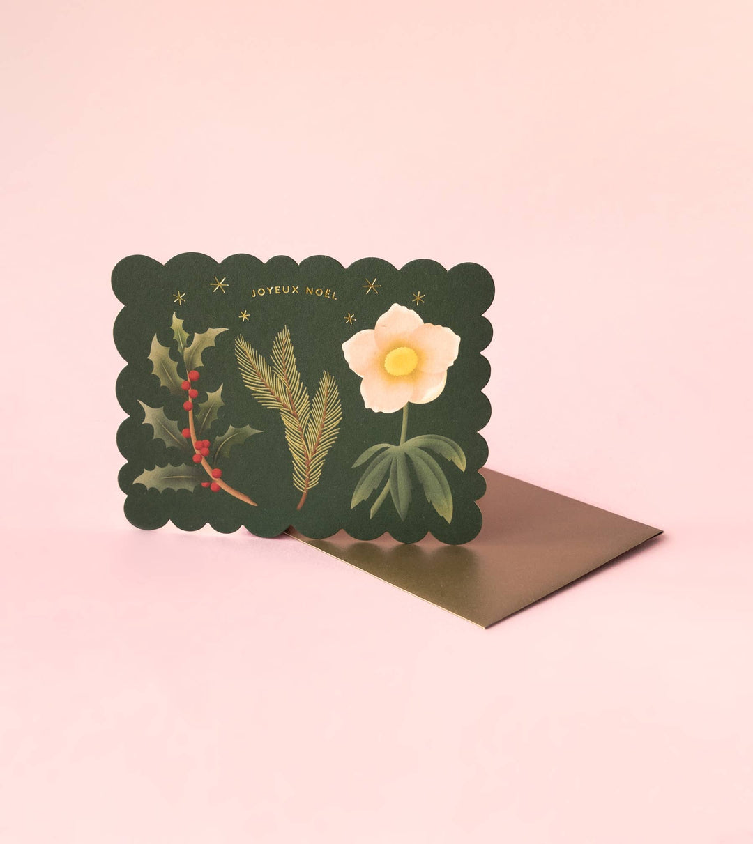 Green Joyeux Noël Holiday Die Cut Card