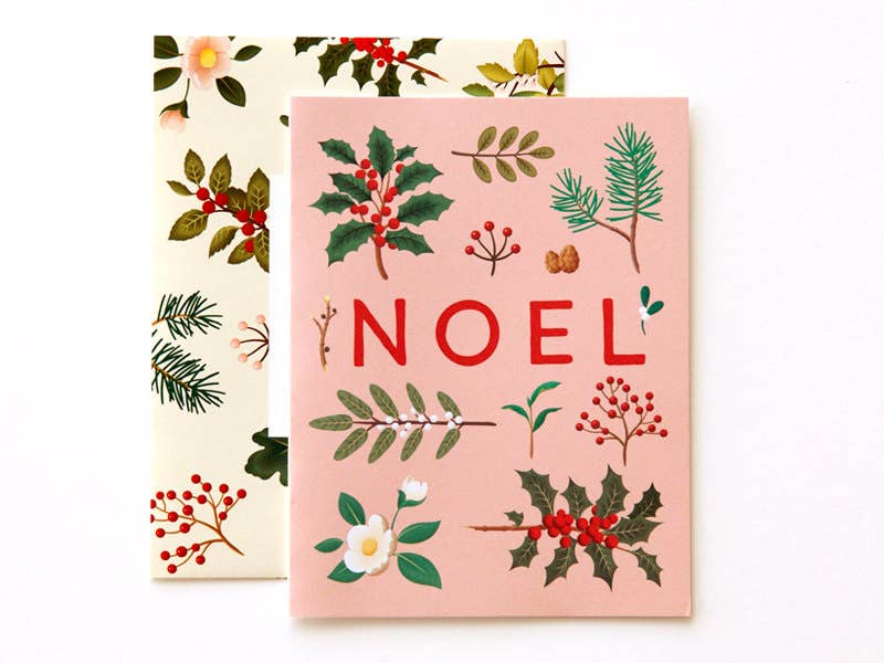 Holiday Plants Noel Card - Pink
