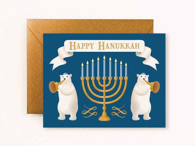 Polar Bears Hanukkah Card