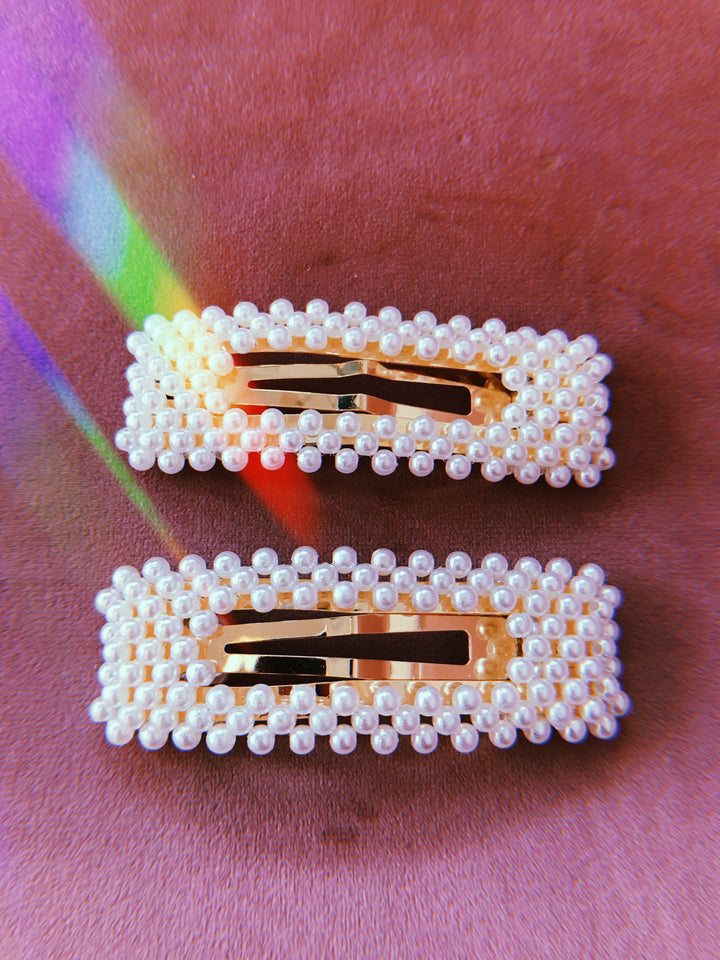 Rectangular Pearl hair Clip