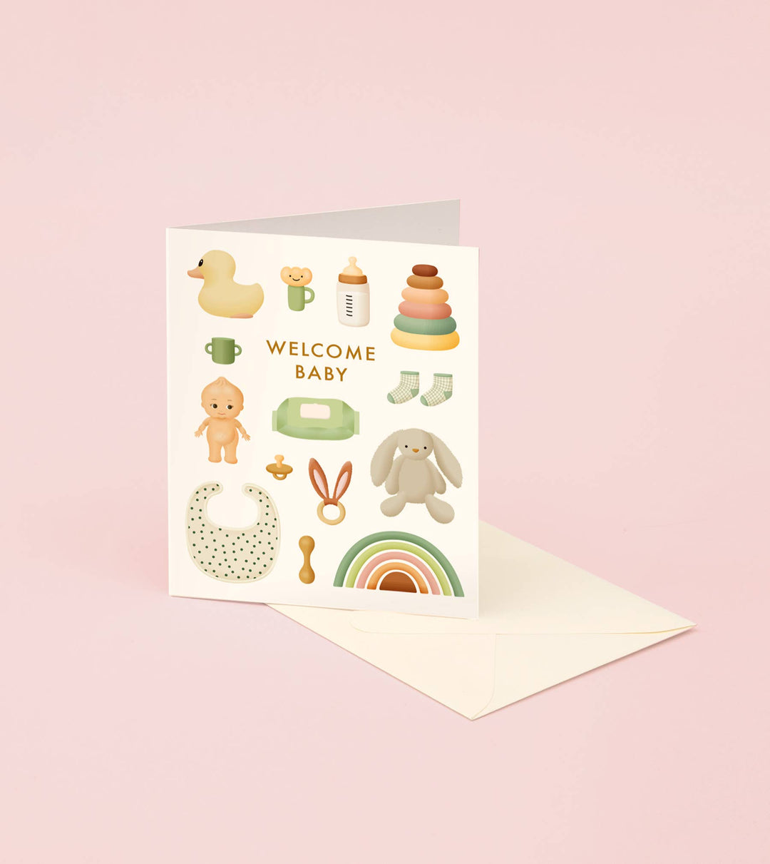 Pastel Toys Welcome Baby Card
