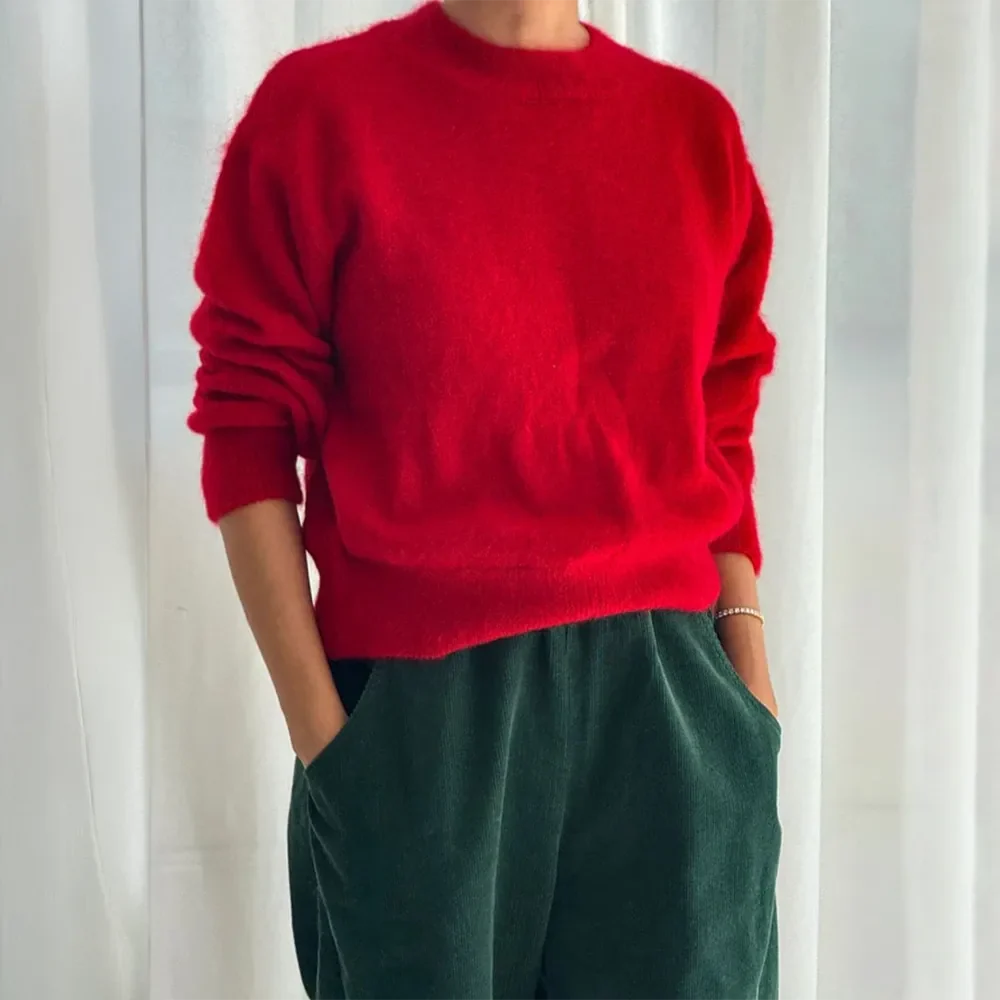 Le Bon Shoppe Finn Mohair Sweater in Red | Twentyseven Toronto