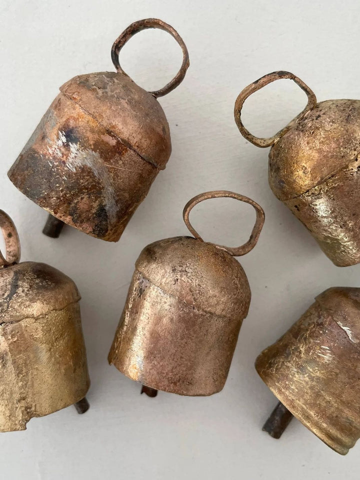 Fort & Field 1 3/4" Rustic Little Rounded Top Tin Brass Finish Bell | Twentyseven Toronto