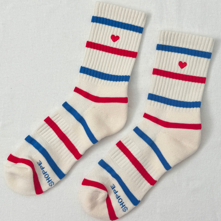 Twentyseven Toronto - Le Bon Shoppe Boyfriend Socks - Red Blue + Heart