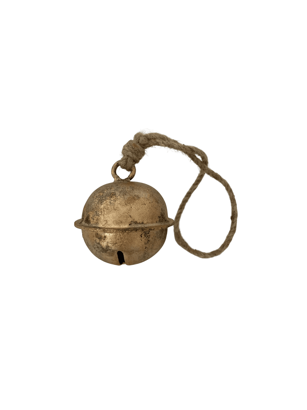Fort & Field 2 1/2" Cross-Cut Sleigh Jingle Brass Finish Bell Jute Hanger | Twentyseven Toronto