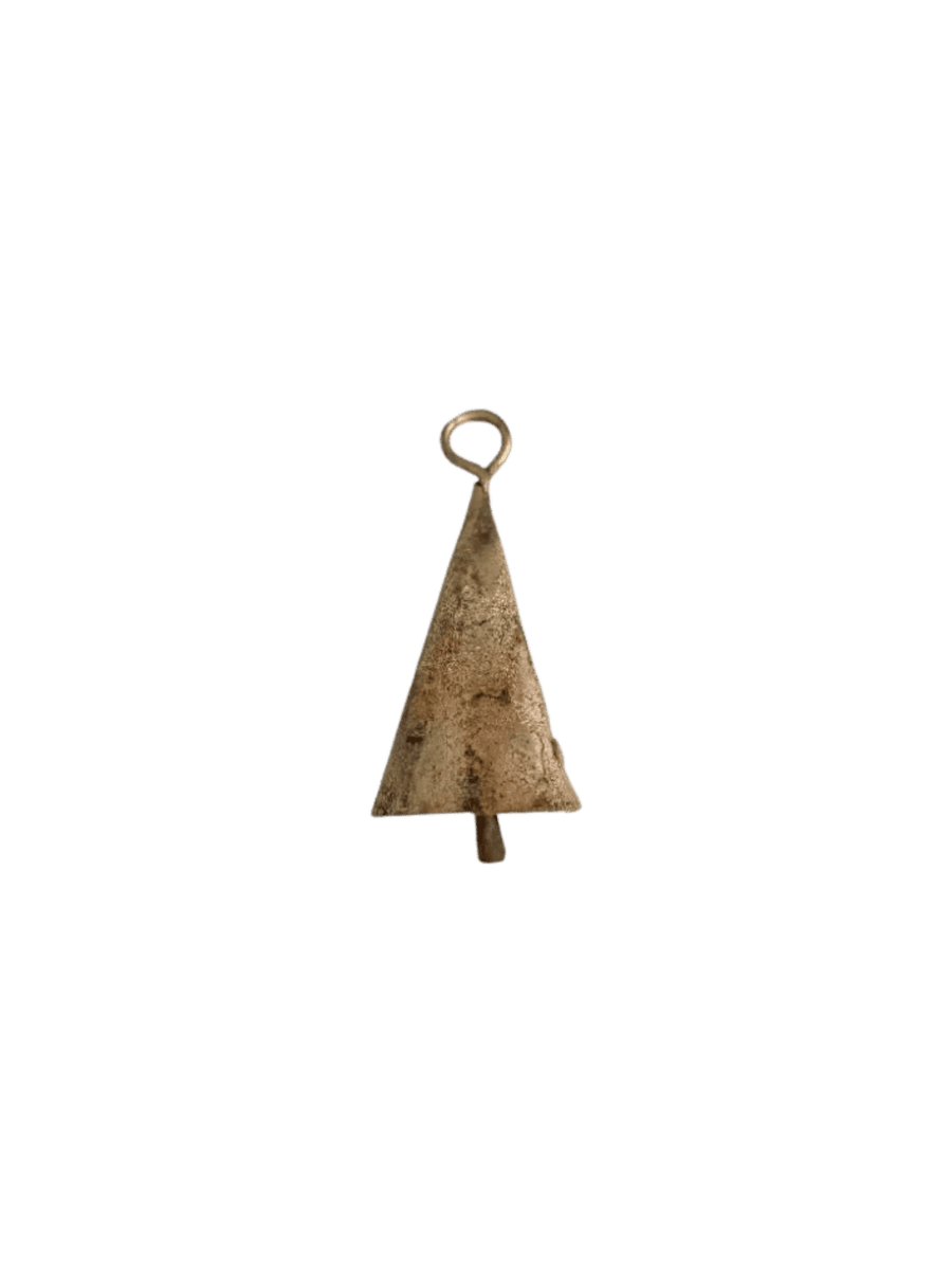 Fort & Field 2 1/4" Rustic Cone Shape Tin Brass Finish Bell Metal Striker | Twentyseven Toronto