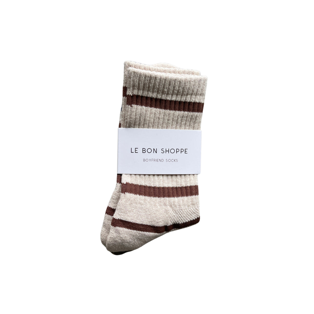 Twentyseven Toronto - Le Bon Shoppe Striped Boyfriend Socks - Flax Stripe