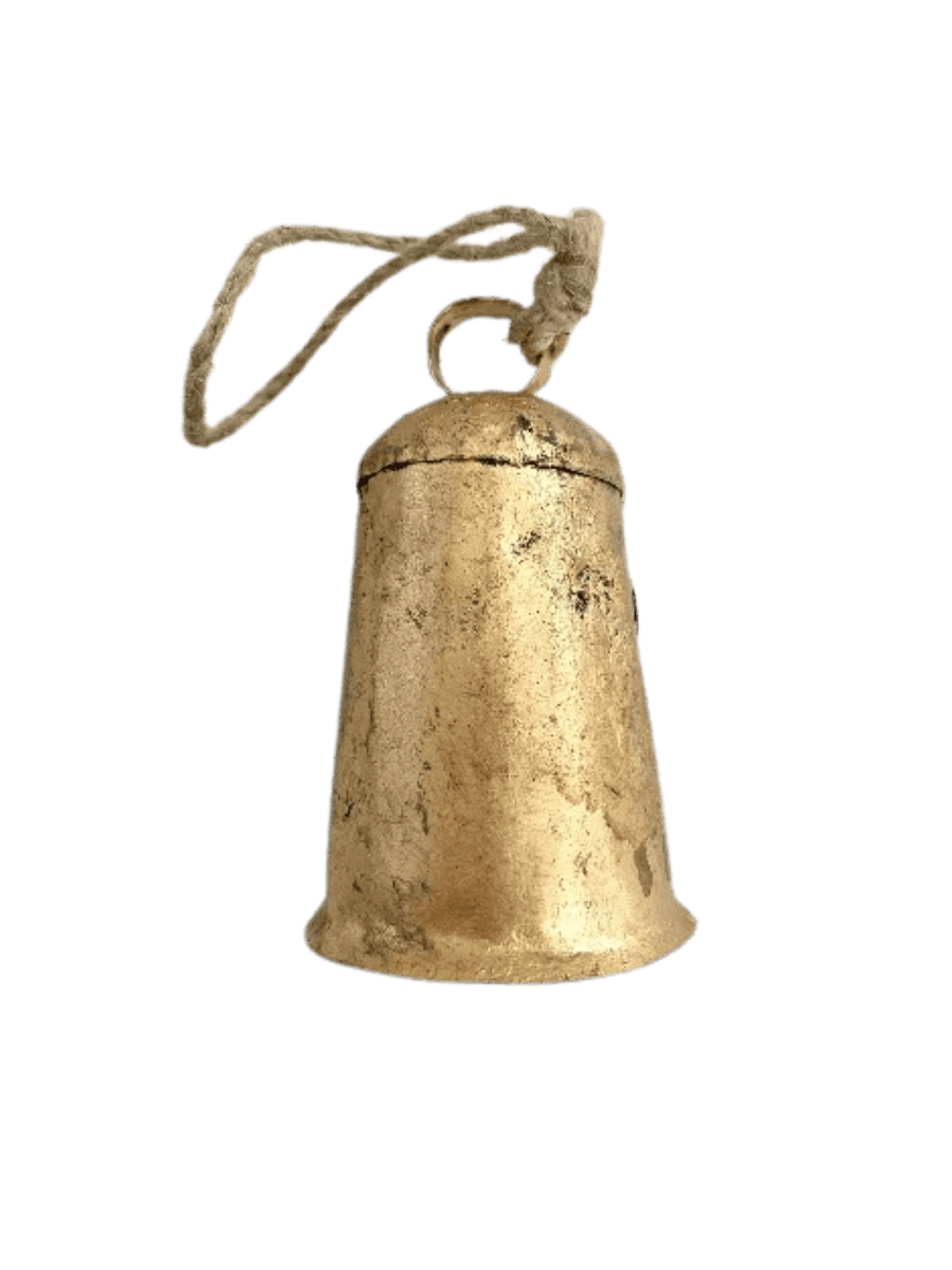 Fort & Field 4" Flared Mermaid Brass Finish Bell Wood Striker Jute Hanger | Twentyseven Toronto