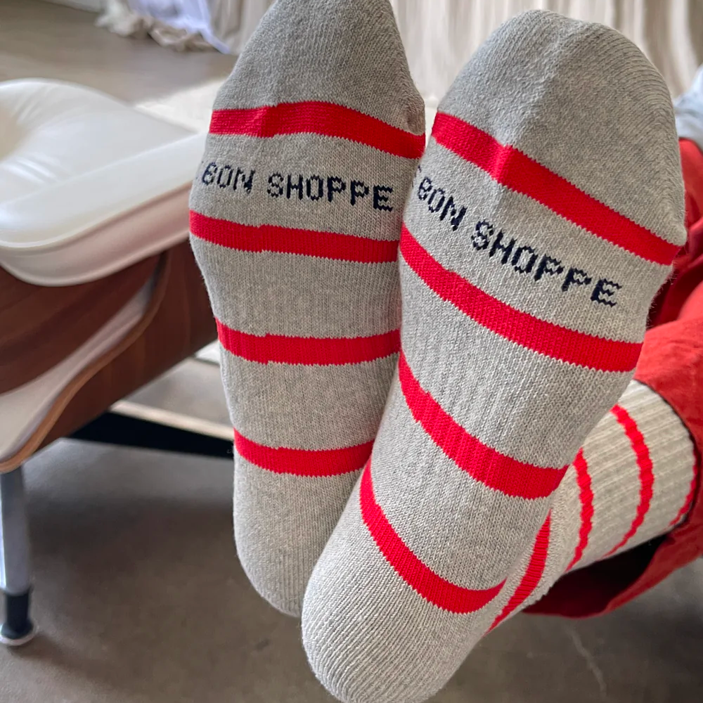 Twentyseven Toronto - Le Bon Shoppe Striped Boyfriend Socks - Red Stripe