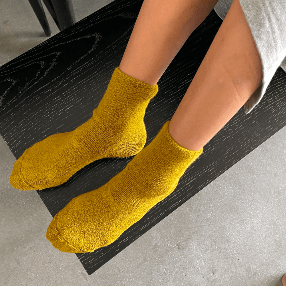 Mustard Fluffy Socks