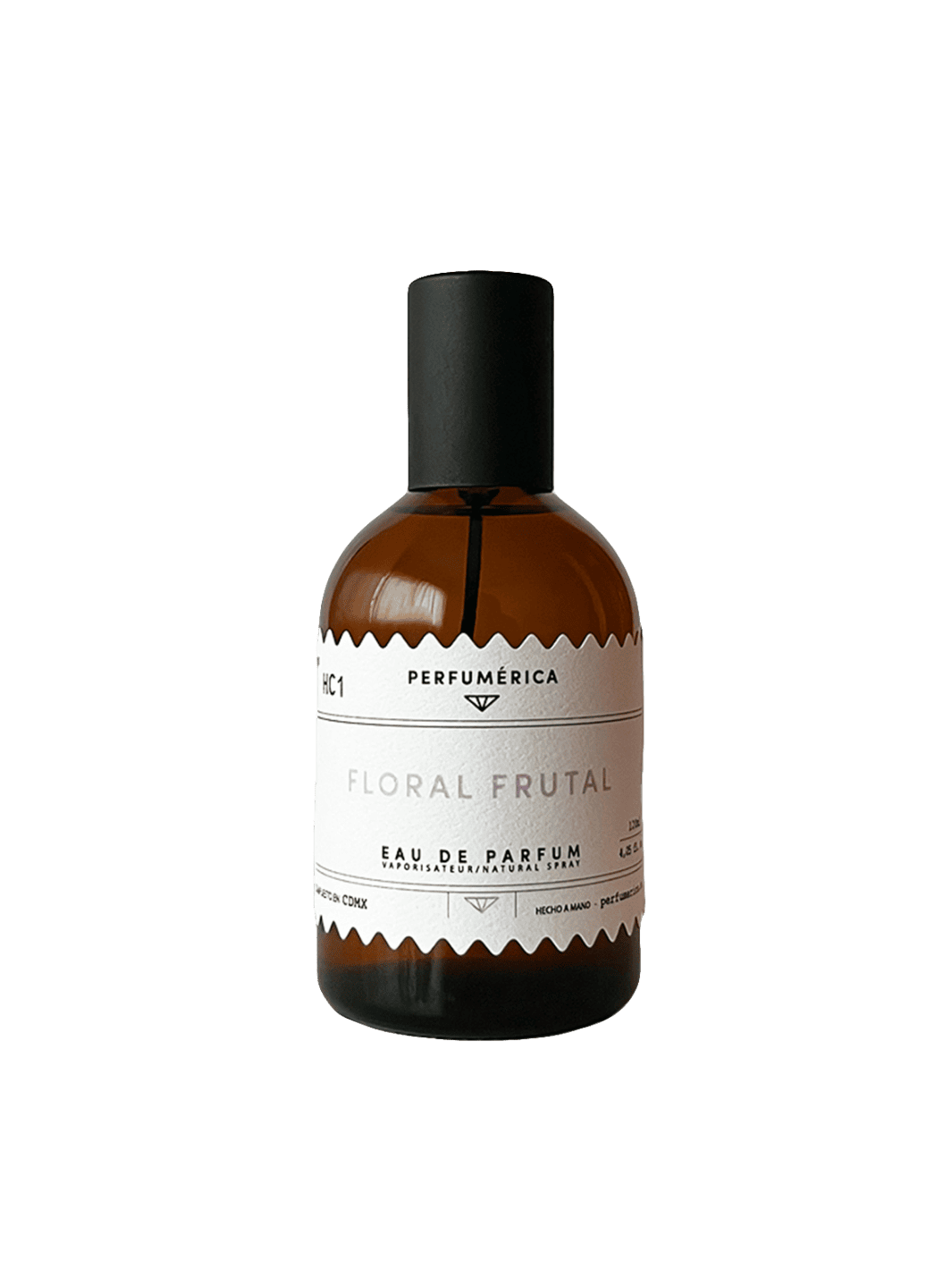 Brown perfume bottle with a black cap, the fragrance 'HC1 Floral Fruit Eau de Parfum' from Perfumérica, 120ml | Twentyseven Toronto