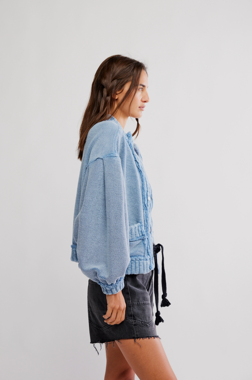 Cozy In This Cardi- Dusty Blue