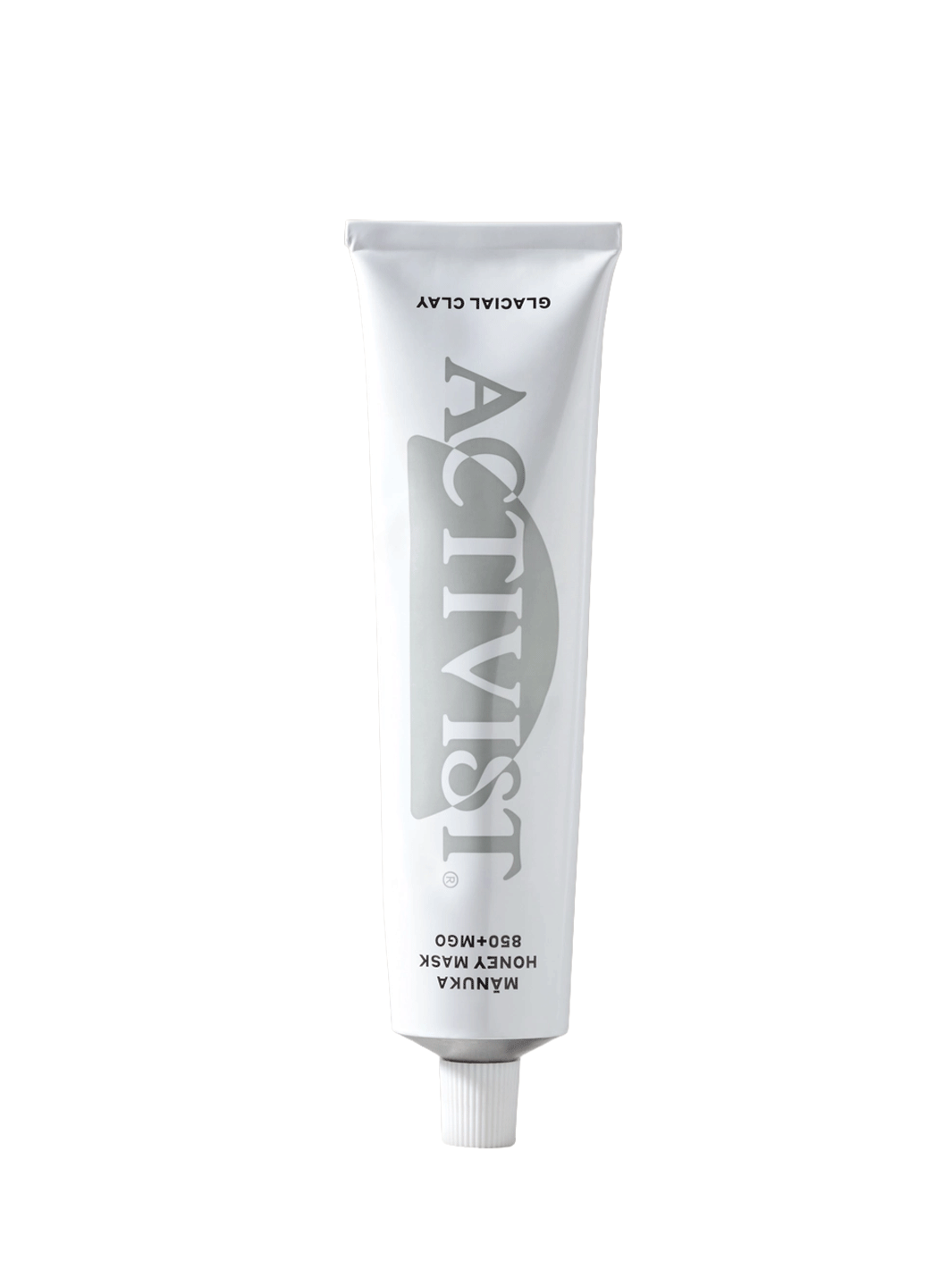 ACTIVIST Mānuka Honey Glacial Clay Mask 850+MGO tube on a white background | Twentyseven Toronto