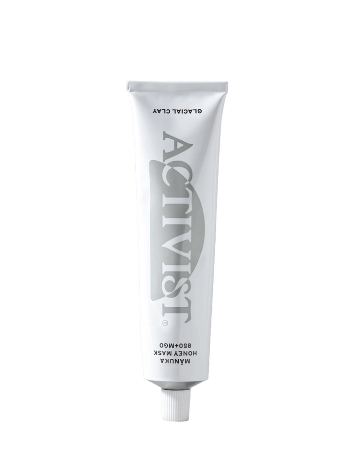 ACTIVIST Mānuka Honey Glacial Clay Mask 850+MGO tube on a white background | Twentyseven Toronto