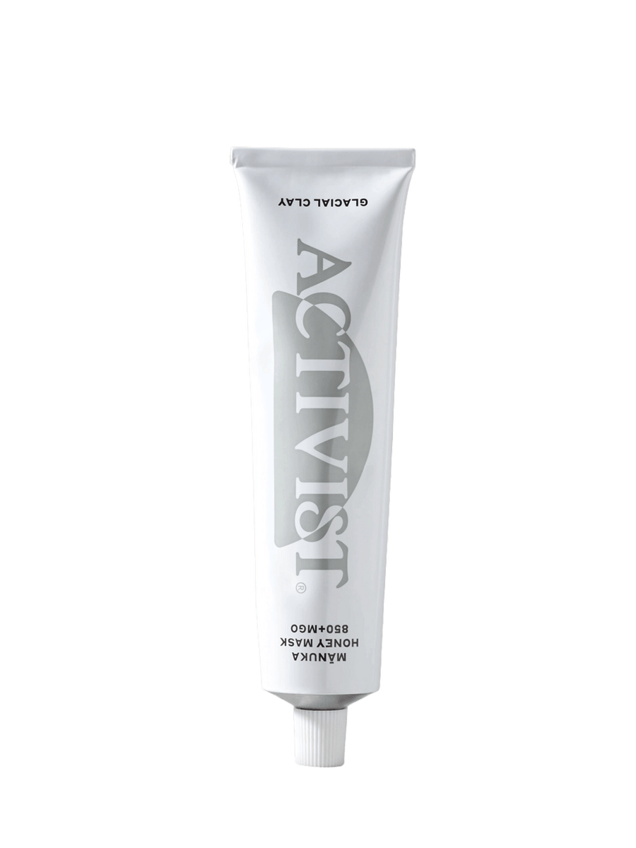 ACTIVIST Mānuka Honey Glacial Clay Mask 850+MGO tube on a white background | Twentyseven Toronto