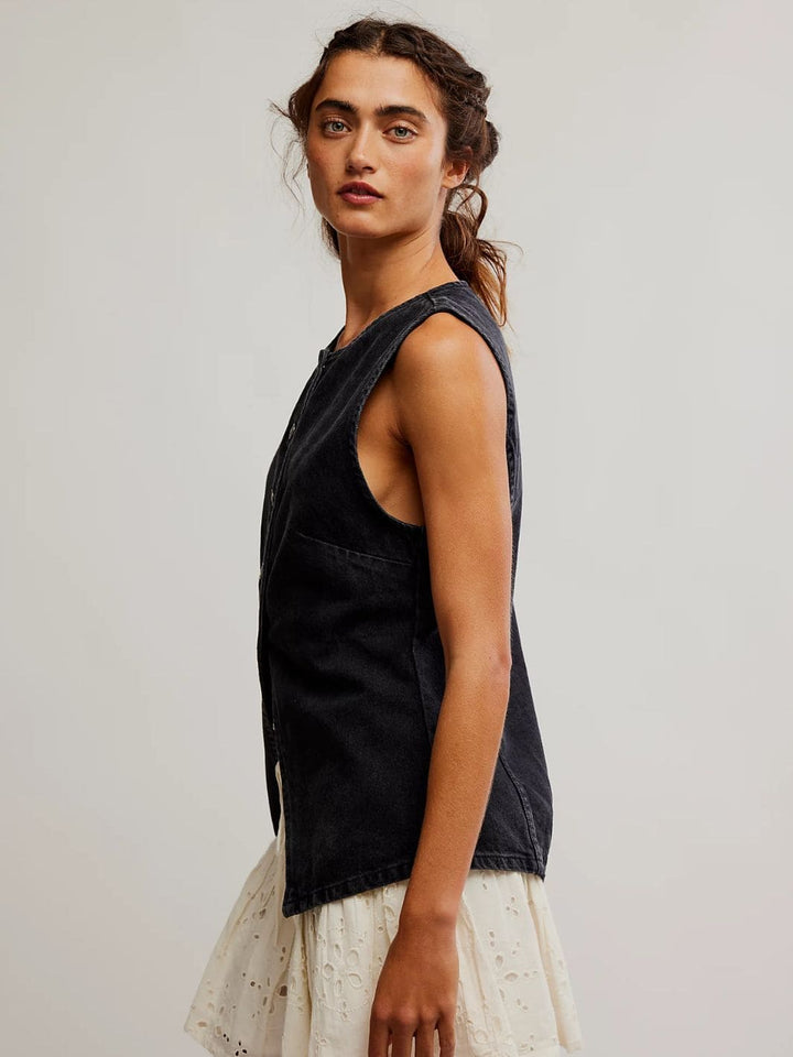 We the Free by Free People Aimee Vest - Black | Twentyseven Toronto