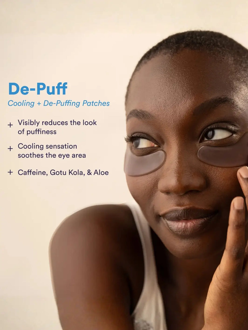 The Good Patch De-Puff under-eye patches worn to help cool, soothe, and reduce the look of puffiness | Twentyseven Toronto