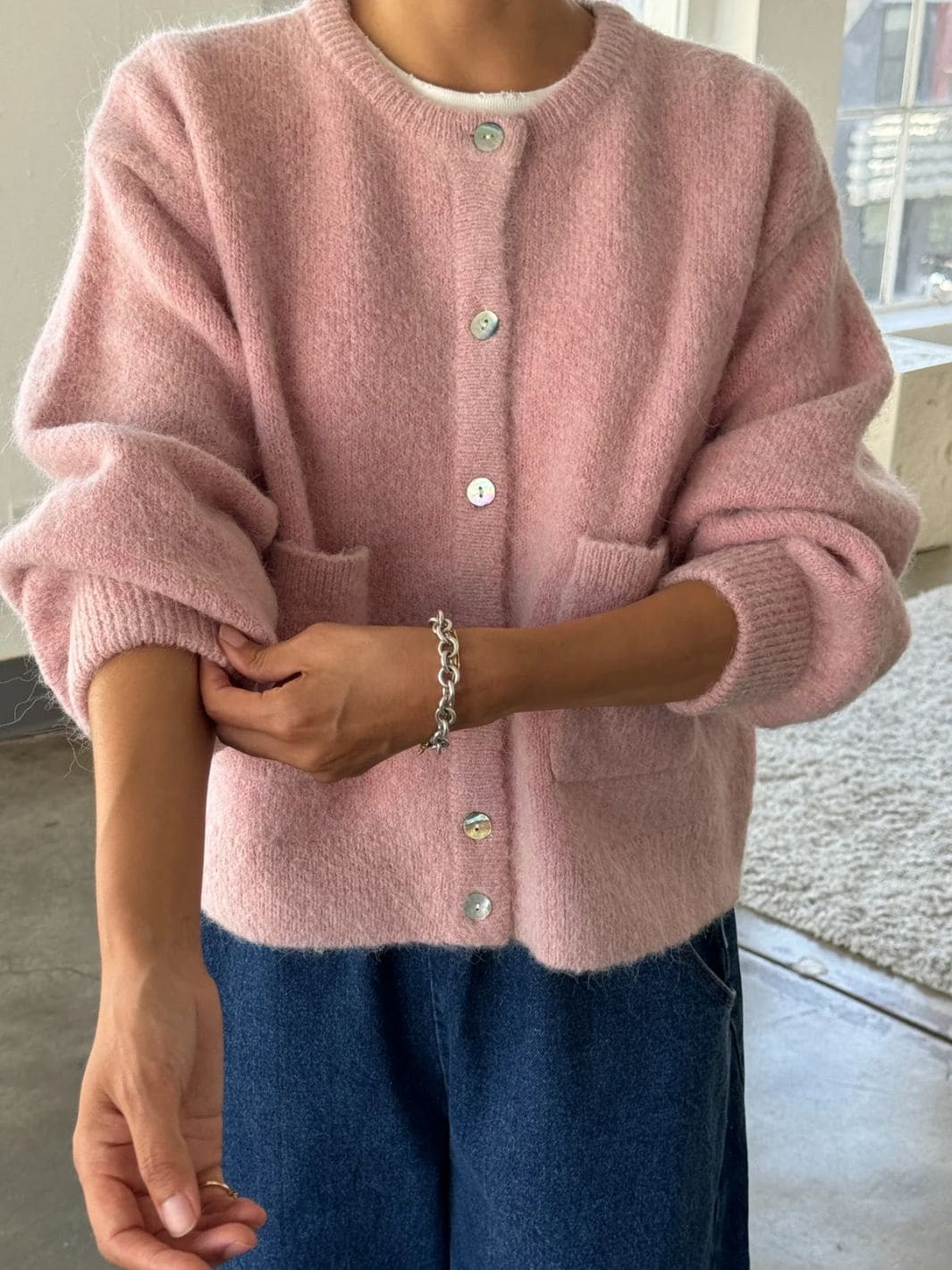 Le Bon Shoppe Amélie Alpaca Cardigan in Pink Rosé | Twentyseven Toronto