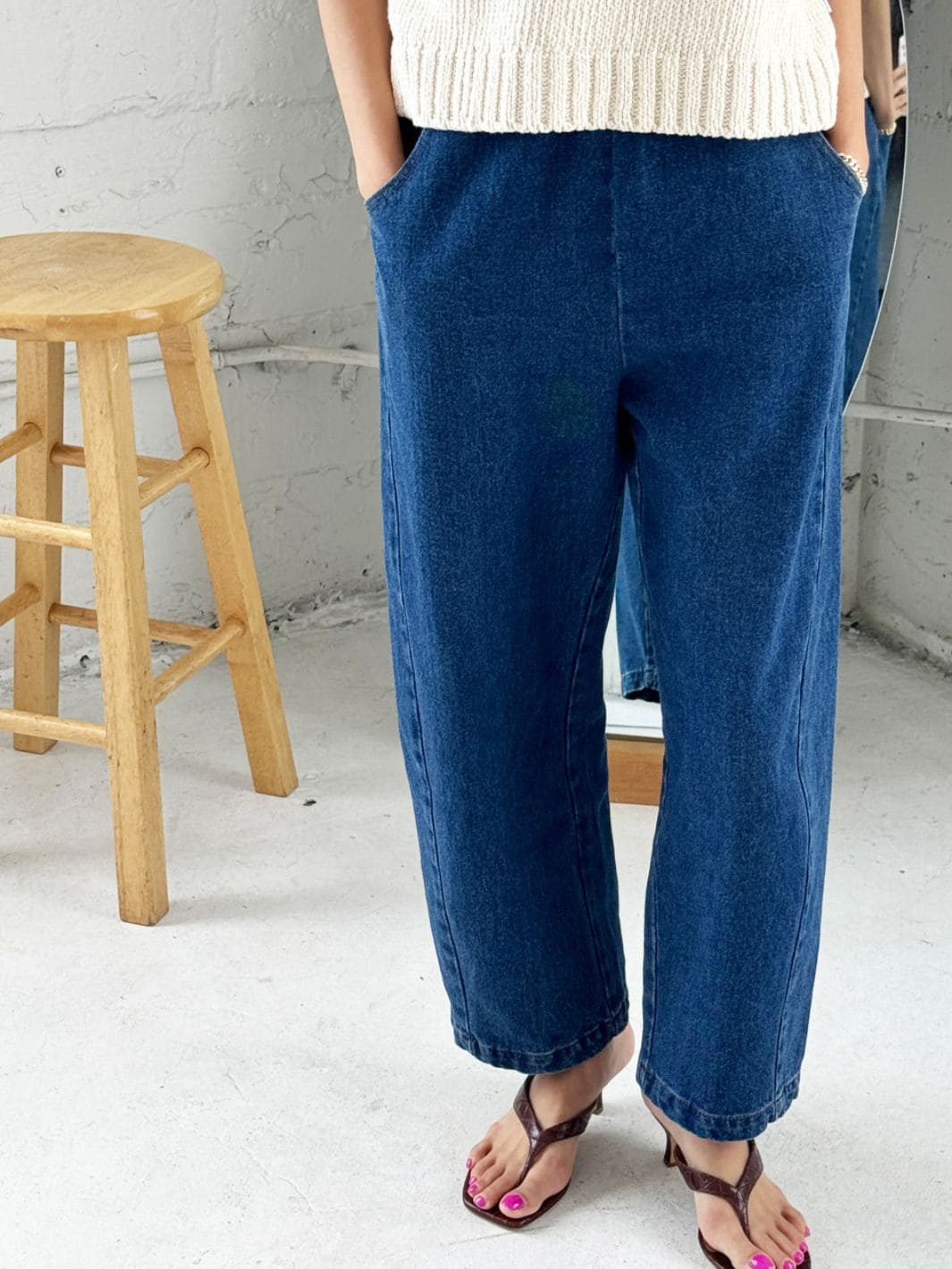 Le Bon Shoppe Arc Pants in Blue Denim | Twentyseven Toronto