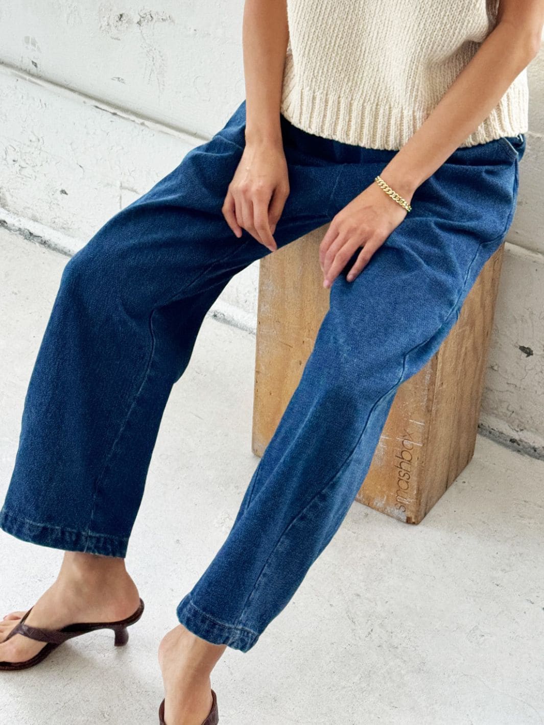 Le Bon Shoppe Arc Pants in Blue Denim | Twentyseven Toronto