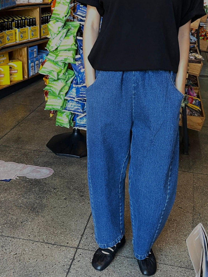 Le Bon Shoppe Arc Pants in Blue Denim | Twentyseven Toronto
