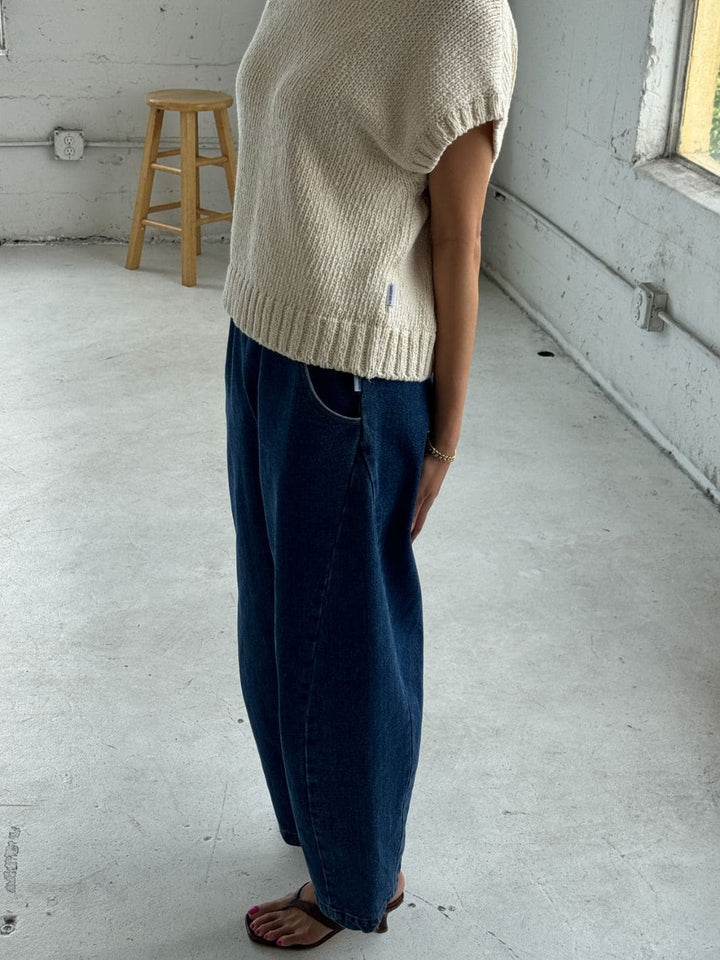 Le Bon Shoppe Arc Pants in Blue Denim | Twentyseven Toronto