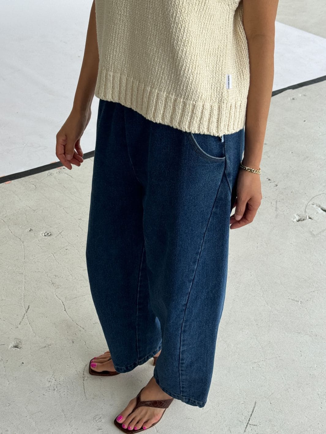 Le Bon Shoppe Arc Pants in Blue Denim | Twentyseven Toronto