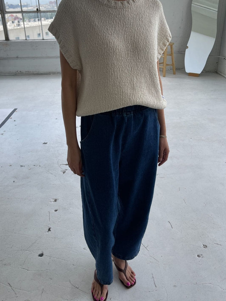 Le Bon Shoppe Arc Pants in Blue Denim | Twentyseven Toronto