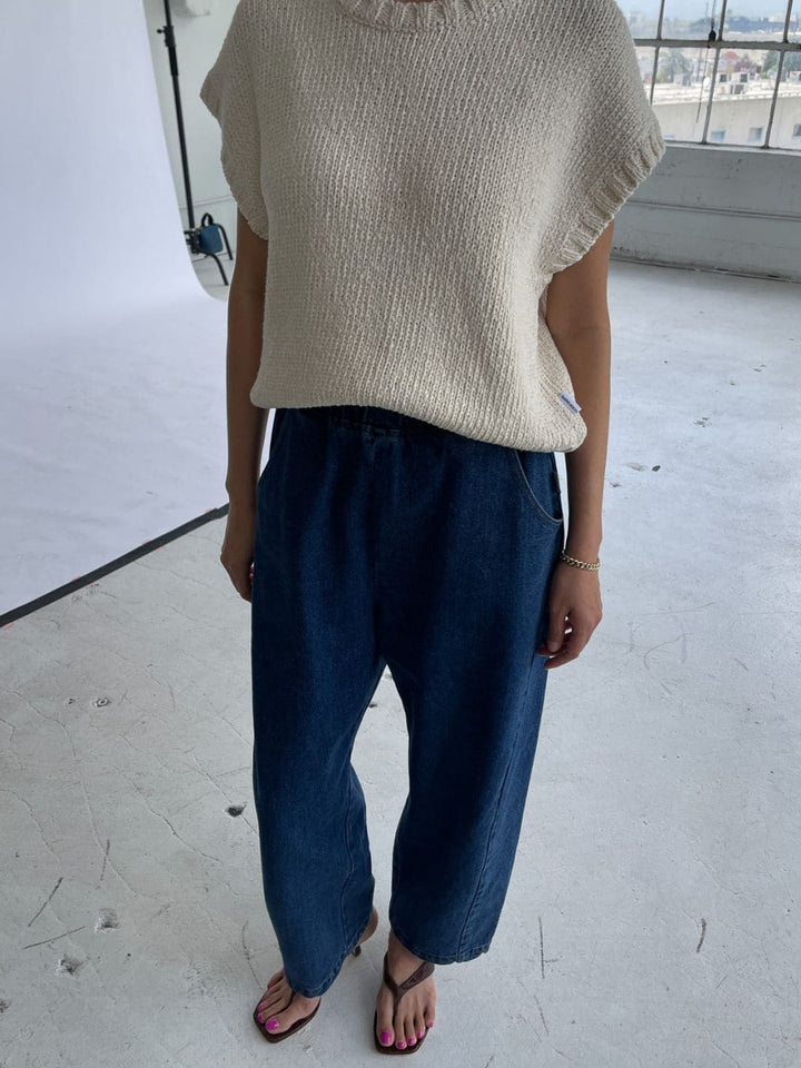Le Bon Shoppe Arc Pants in Blue Denim | Twentyseven Toronto