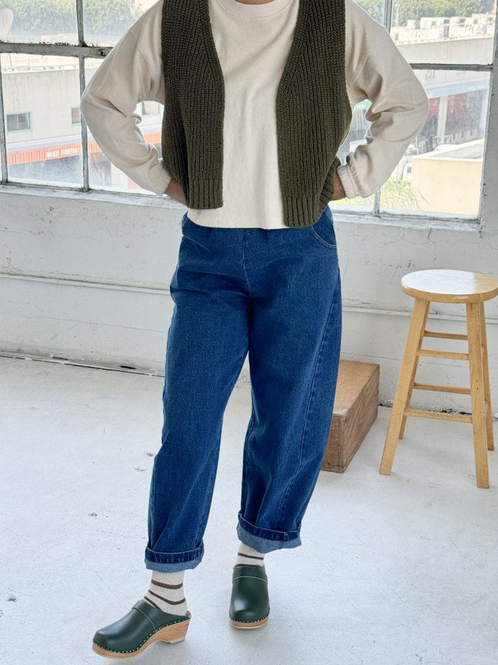 Le Bon Shoppe Arc Pants in Blue Denim | Twentyseven Toronto
