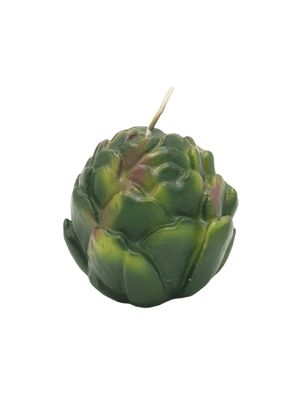 Artichoke-shaped candle from Cereria Introna on a transparent background | Twentyseven Toronto