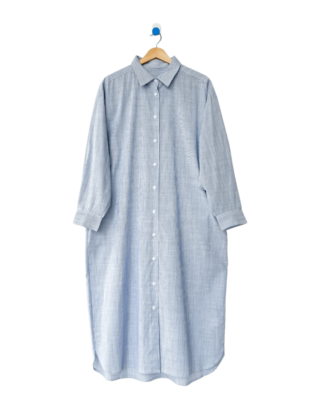 Artist Long Shirt - Blue Pinstripe