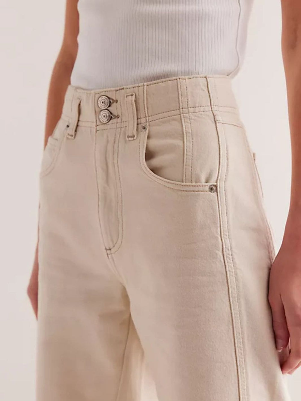 We the Free by Free People Aster Straight-Leg Jeans in Cream | Twentyseven Toronto